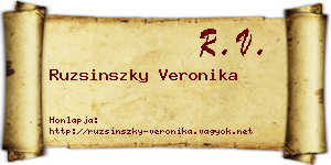 Ruzsinszky Veronika névjegykártya